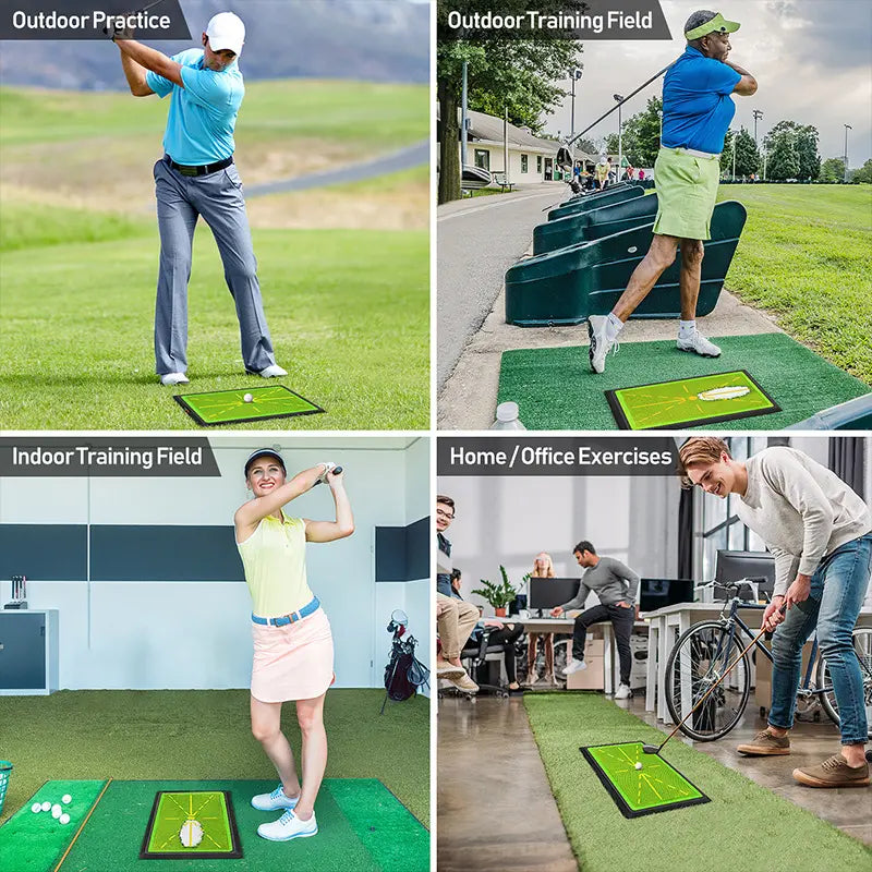 Golf Practice Mat - 17"X12" Sports Mat with Swing Path Feedback Detection Tool, Indoor/Outdoor Chipping & Driving Training for Beginners or Advanced Golfers, Golf Accessories, Feedback Tool