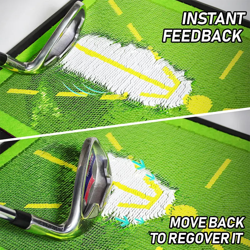 Golf Practice Mat - 17"X12" Sports Mat with Swing Path Feedback Detection Tool, Indoor/Outdoor Chipping & Driving Training for Beginners or Advanced Golfers, Golf Accessories, Feedback Tool
