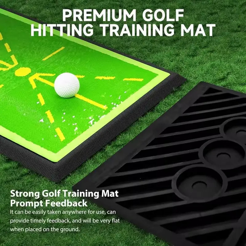 Golf Practice Mat - 17"X12" Sports Mat with Swing Path Feedback Detection Tool, Indoor/Outdoor Chipping & Driving Training for Beginners or Advanced Golfers, Golf Accessories, Feedback Tool