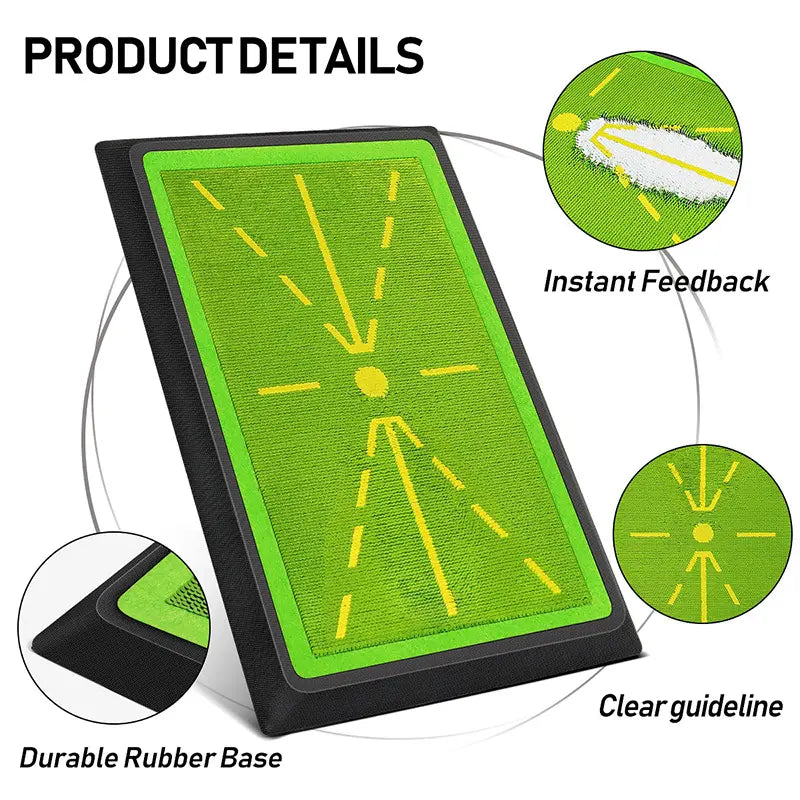 Golf Practice Mat - 17"X12" Sports Mat with Swing Path Feedback Detection Tool, Indoor/Outdoor Chipping & Driving Training for Beginners or Advanced Golfers, Golf Accessories, Feedback Tool